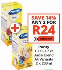 Checkers Purity 100% Fruit Juice Blend All Variants offer