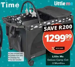 Checkers Little Me Deluxe Camp Cot offer