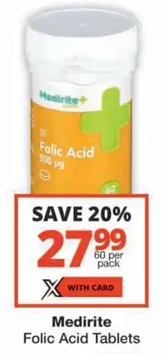 Checkers Medirite Folic Acid Tablets offer