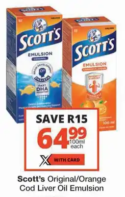 Checkers Scott's Original/ Orange Cod Liver Oil Emulsion offer