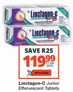 Checkers Linctagon-C Junior Effervescent Tablets offer