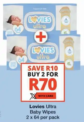 Checkers Lovies Ultra Baby Wipes offer