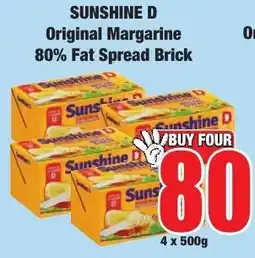 Boxer Superstores Sunshine D Original Margarine 80% Fat Spread Brick offer