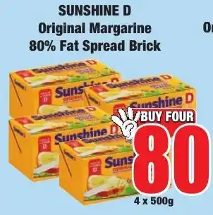 Boxer Superstores Sunshine D Original Margarine 80% Fat Spread Brick offer