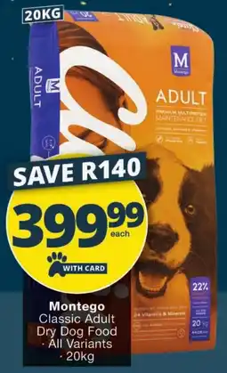 Checkers Montego Classic Adult Dry Dog Food offer