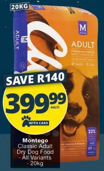 Checkers Montego Classic Adult Dry Dog Food offer