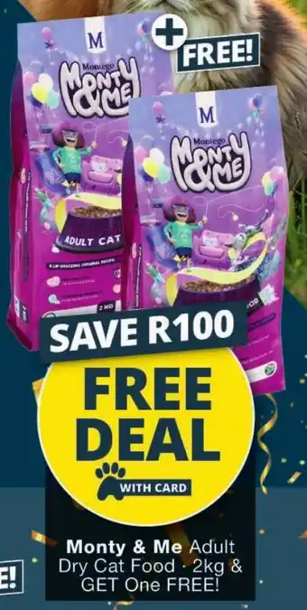 Checkers Monty & Me Adult Dry Cat Food offer