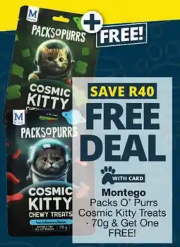 Checkers Montego Packs O' Purrs Cosmic Kitty Treats offer