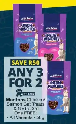 Checkers Marltons Chicken/ Salmon Cat Treats offer