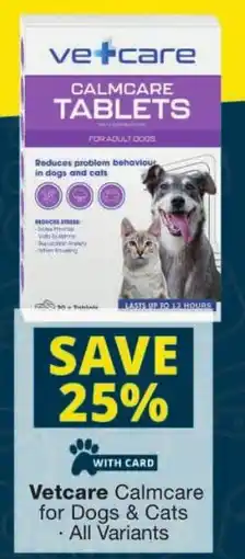 Checkers Vetcare Calmcare for Dogs & Cats offer