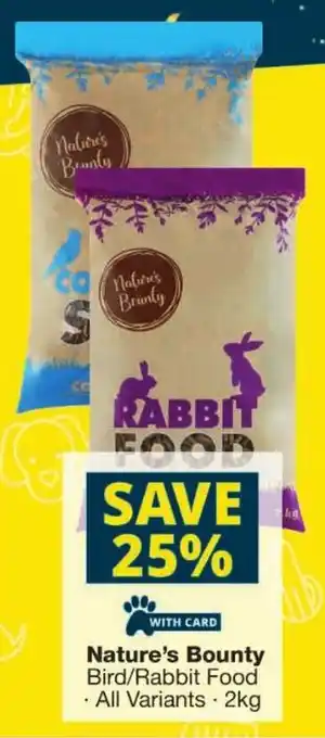 Checkers Nature's Bounty Bird/ Rabbit Food offer