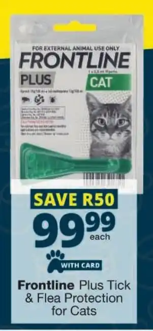 Checkers Frontline Plus Tick & Flea Protection for Cats offer
