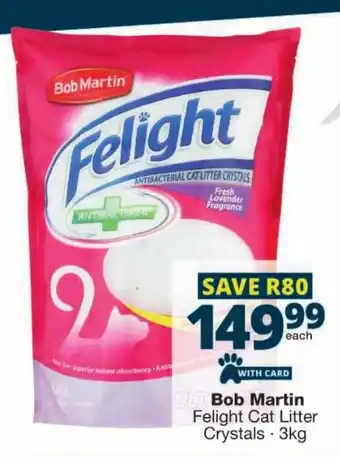 Checkers Bob Martin Felight Cat Litter Crystals offer