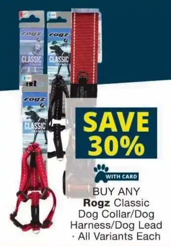 Checkers Rogz Classic Dog Collar/ Dog Harness/ Dog Lead offer
