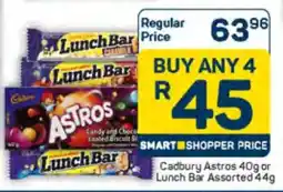 Pick n Pay Cadbury Astros 40g or Lunch Bar Assorted 44g offer