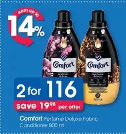 Clicks Comfort Perfume Deluxe Fabric Conditioner 800 ml offer