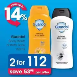 Clicks Guardol Body Wash or Bath Soak 750 ml offer