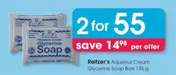 Clicks Reitzer's Aqueous Cream Glycerine Soap Bars 135 g offer