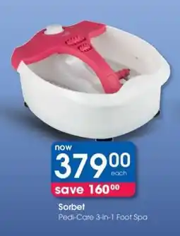 Clicks Sorbet Pedi-Care 3-in-1 Foot Spa offer