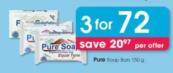 Clicks Pure Soap Bars 150 g offer