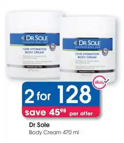 Clicks Dr Sole Body Cream 470 ml offer
