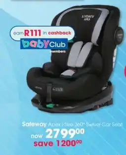 Clicks Safeway Apex i-Size 360° Swivel Car Seat offer