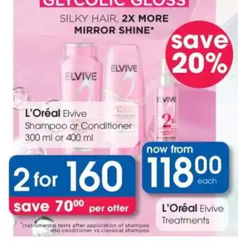 Clicks L'Oréal Elvive Shampoo or Conditioner offer