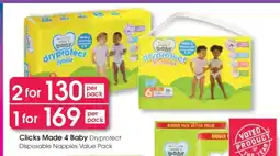 Clicks Clicks Made 4 Baby Dryprotect Disposable Nappies Value Pack offer