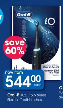 Clicks Oral-B 102, 7 & 9 Series Electric Toothbrushes offer
