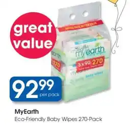 Clicks MyEarth Eco-Friendly Baby Wipes 270-Pack offer