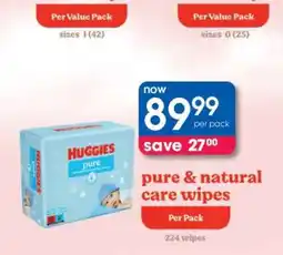 Clicks pure & natural care wipes offer