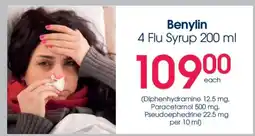 Clicks Benylin 4 Flu Syrup 200 ml offer