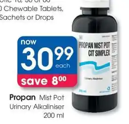 Clicks Propan Mist Pot Urinary Alkaliniser 200 ml offer