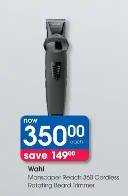 Clicks Wahl Manscaper Reach 360 Cordless Rotating Beard Trimmer offer