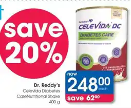 Clicks Dr. Reddy’s Celevida Diabetes Care Nutritional Shake 400 g offer