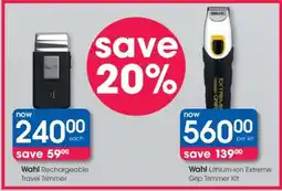 Clicks Wahl Rechargeable Travel Trimmer offer
