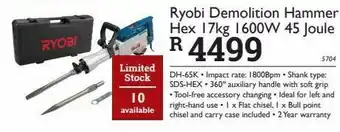 Demolition hammer hand tool ryobi