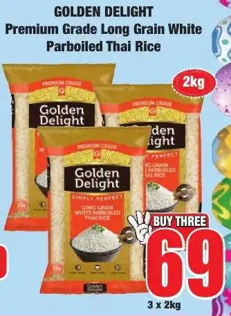Boxer Superstores Golden Delight Premium Grade Long Grain White Parboiled Thai Rice offer