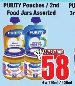 Boxer Superstores Purity Pouches/ 2nd Food Jars Assorted offer