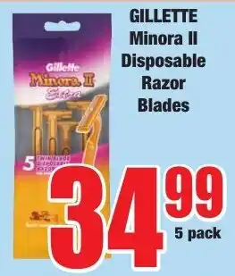 Boxer Superstores Gillette Minora II Disposable Razor Blades offer