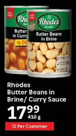 Oxford Freshmarket Rhodes Butter Beans in Brine/ Curry Sauce offer