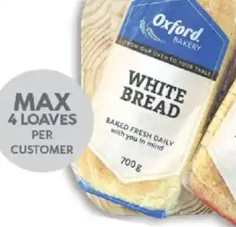 Oxford Freshmarket Oxford Sliced/ Unsliced White Bread offer