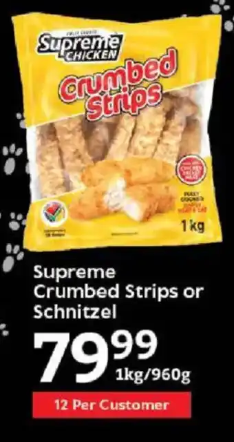 Oxford Freshmarket Supreme Crumbed Strips or Schnitzel offer