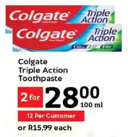 Oxford Freshmarket Colgate Triple Action Toothpaste offer