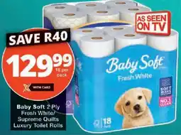 Checkers Baby Soft 2 Ply Fresh White/ Supreme Quilts Luxury Toilet Rolls offer