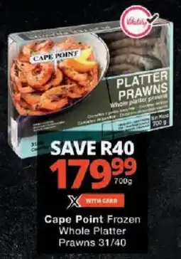 Checkers Cape Point Frozen Whole Platter Prawns offer