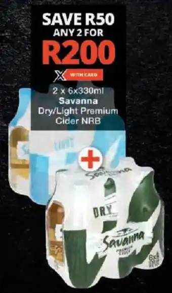 Checkers Savanna Dry/ Light Premium Cider NRB offer