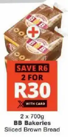 Checkers BB Bakeries Sliced Brown Bread offer