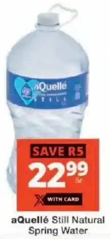 Checkers aQuellé Still Natural Spring Water offer