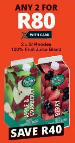Checkers Rhodes 100% Fruit Juice Blend offer